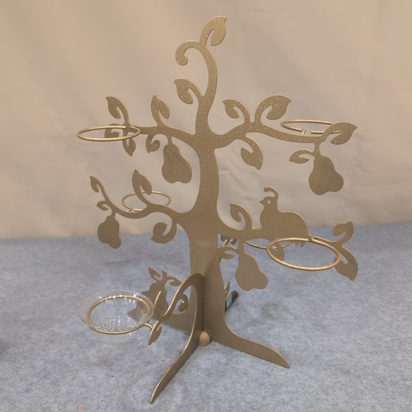 PartyLite Golden Pear Teatree Candle Holder Stand with Glass Cups - Picture 1 of 7